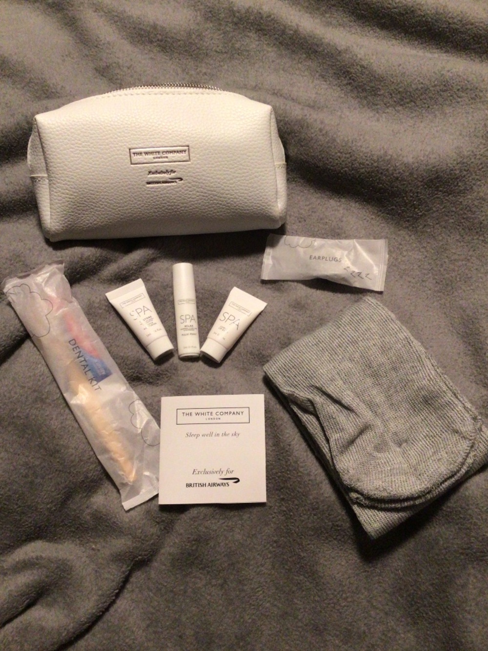 British Airways x The White Company Amenities Kit; white; brand new/never opened